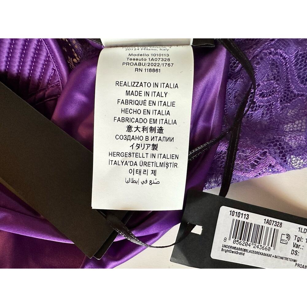 Versace Women’s Greek Key Purple Sleeveless Bodysuit 1C Italy 1010113 NWT - Picture 8 of 10